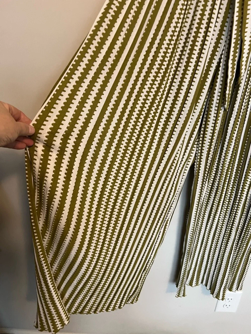 Alice Blue Olive Striped Trousers Size L - Picture 4 of 7